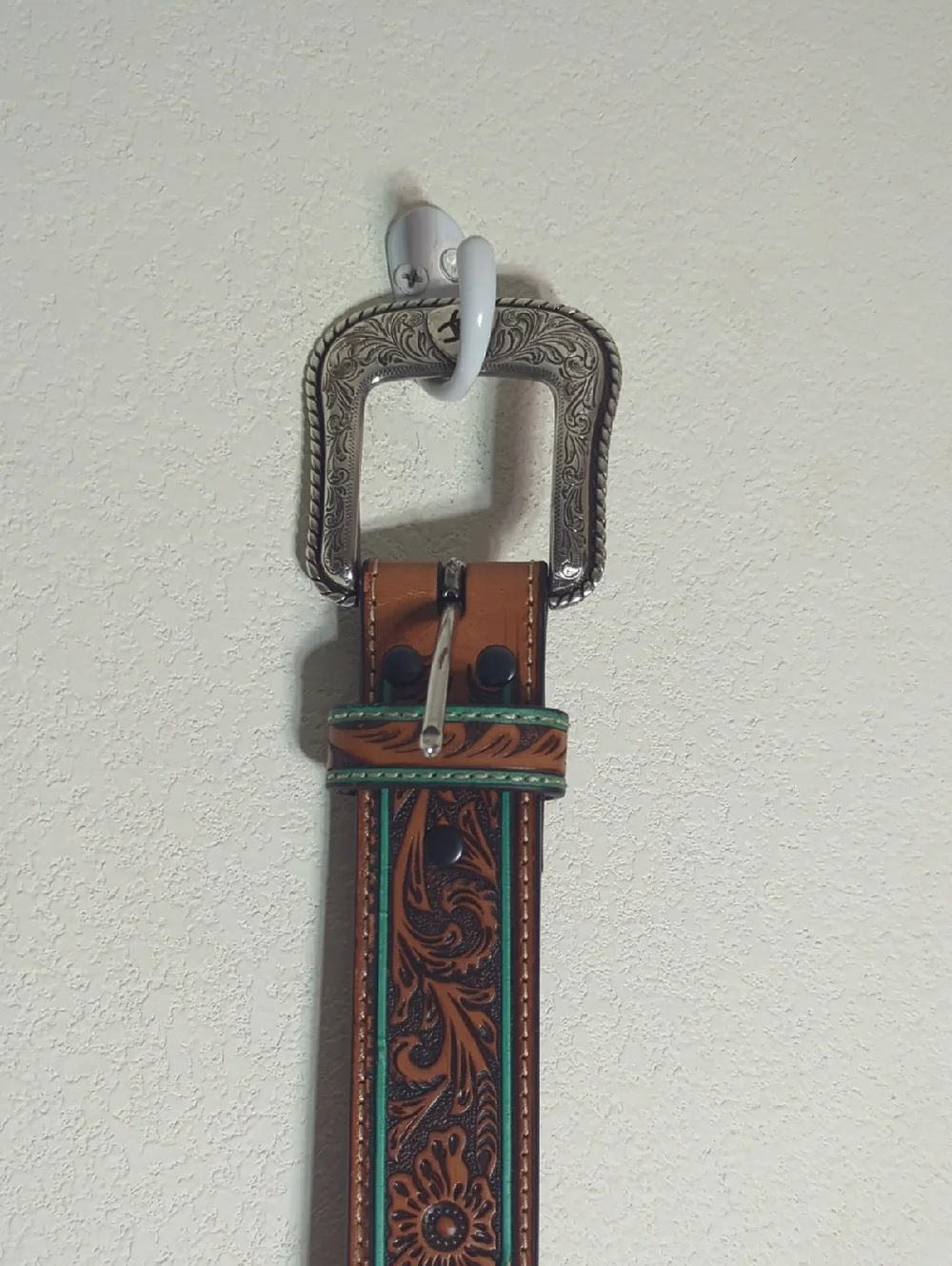 Ariat Men's Western Leather Belt Cowboy‎ Floral Turquoise Rancher Yellowstone 40